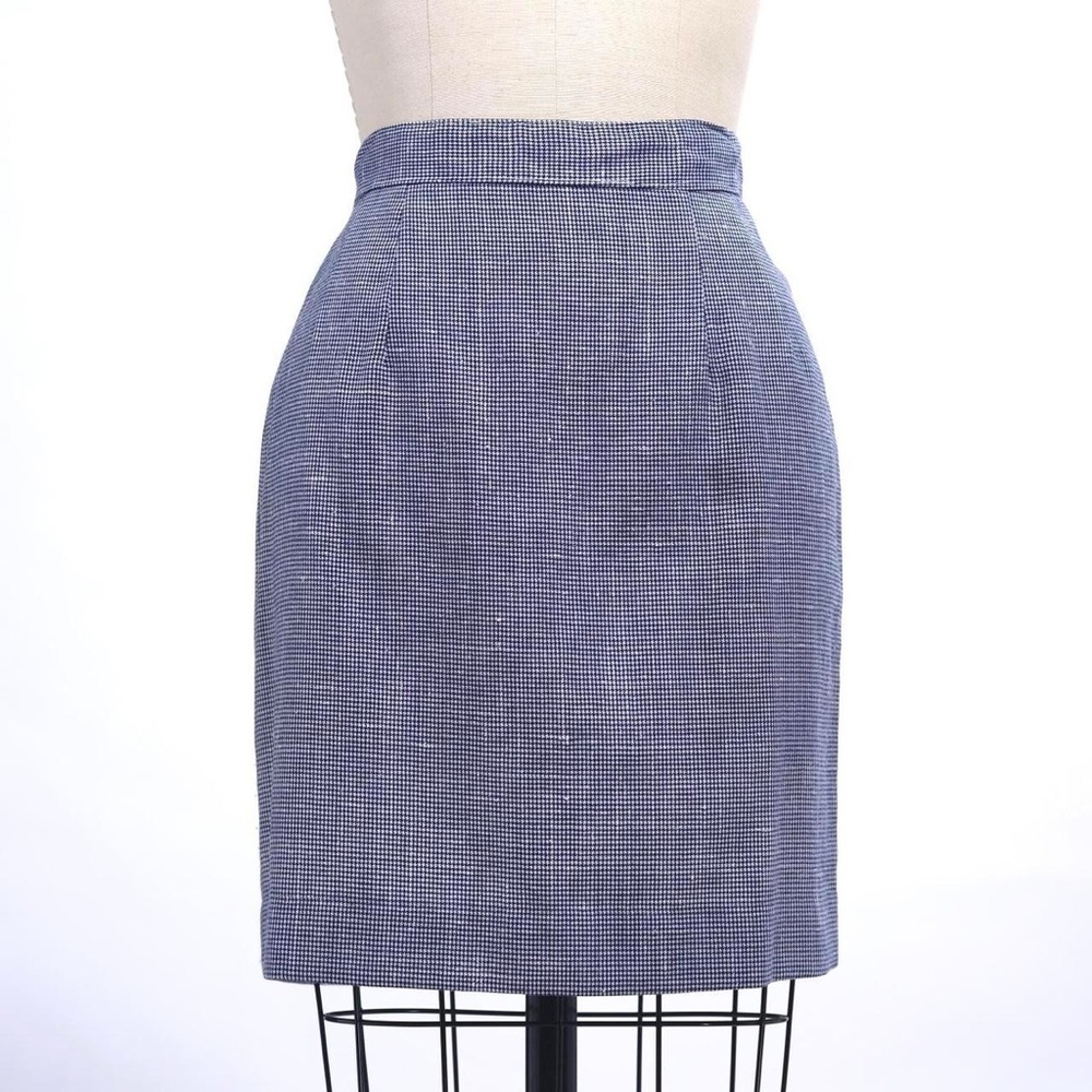 Vintage 80s Navy Houndstooth Skirt